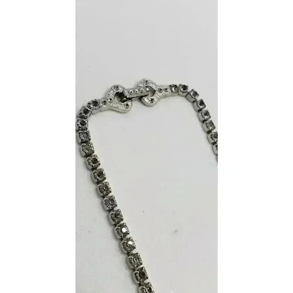 Vintage Necklace Rhinestone 3D Figural Bow & Dangles Choker Barbie Wedding - Picture 6 of 8